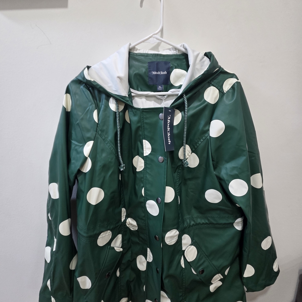 Modcloth Green and White Polka Dot Jacket - Picture 8 of 8